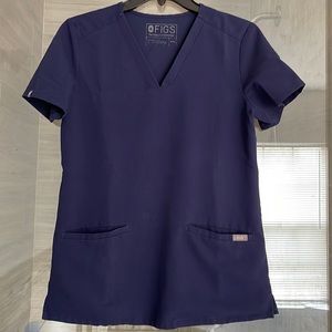 Navy figs scrub top
